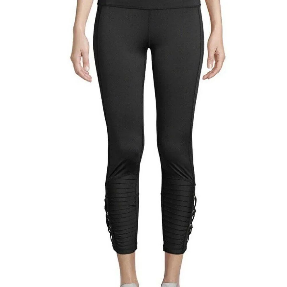 NANETTE LEPORE Black Moto Lace Up Legging